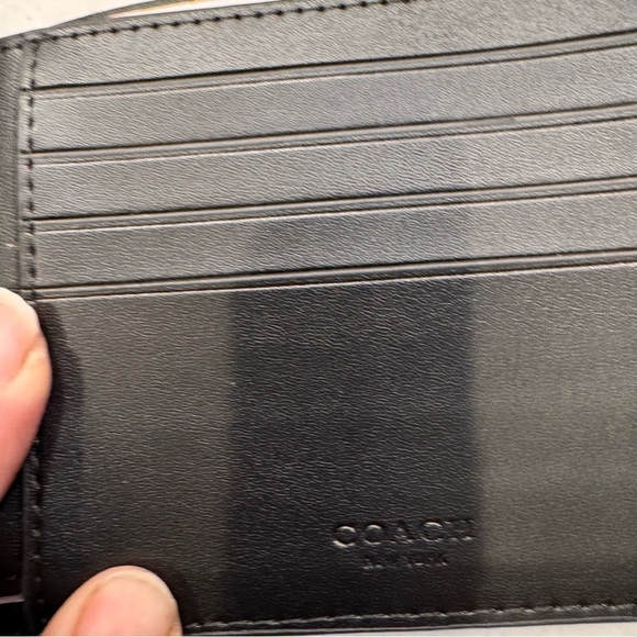 NWT Coach Men’s Boxed 3 In 1 Wallet Gift Set Box Pebble Black Leather - Picture 3 of 10